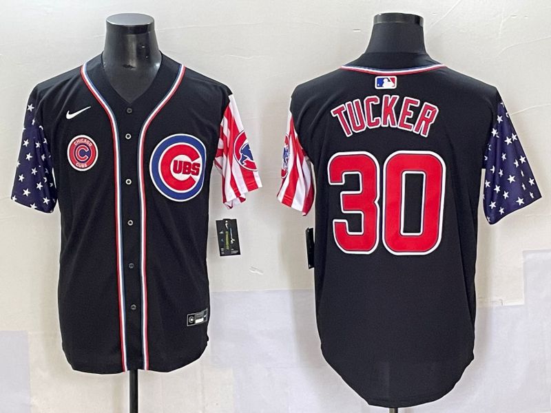 Men 2025 Chicago Cubs #30 Tucker Black National Flags Nike MLB Jersey style 7->chicago cubs->MLB Jersey